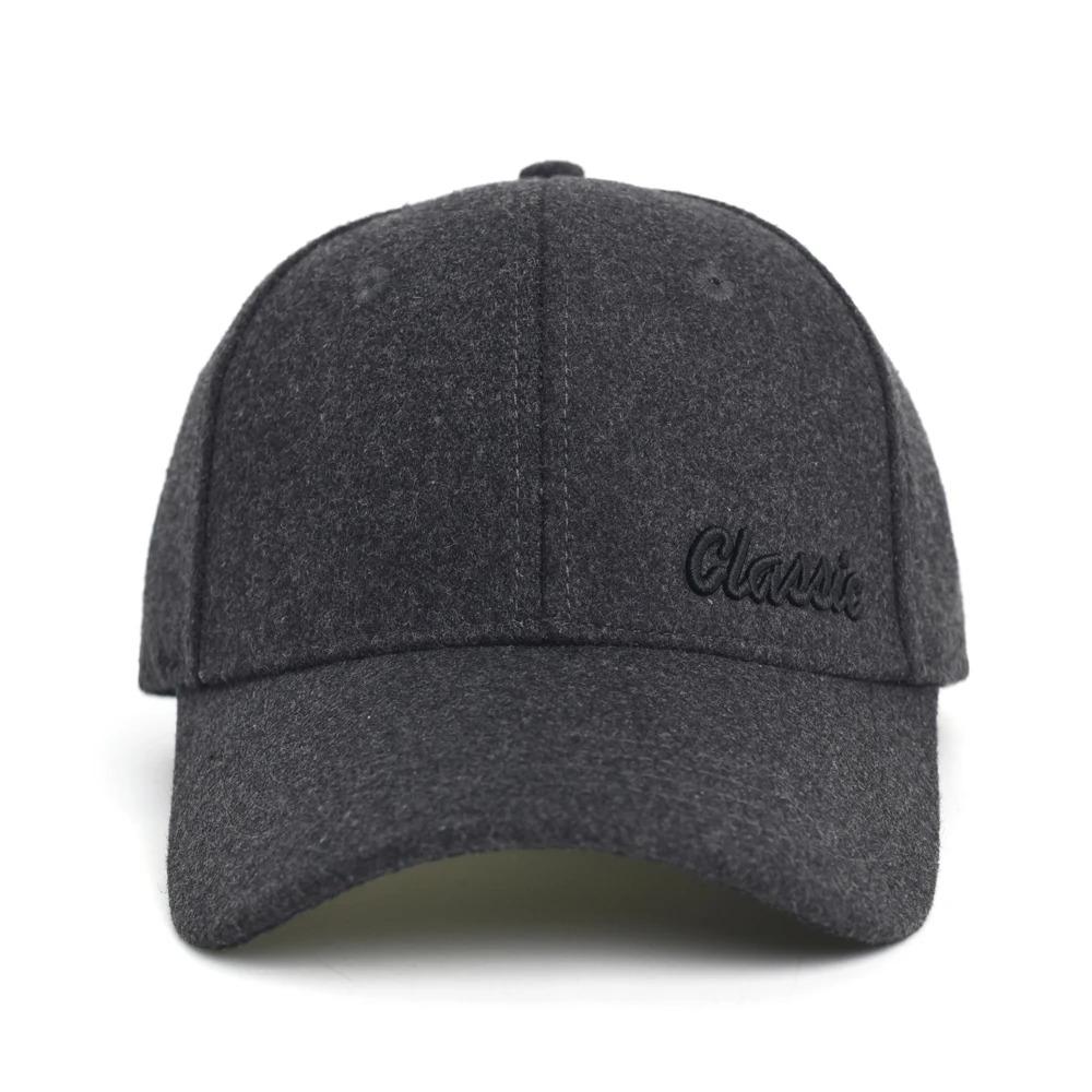 Autumn Winter Wool Baseball Cap Men Women Casual Dad Hat Adjustable Fashion Trucker Style Low Profile