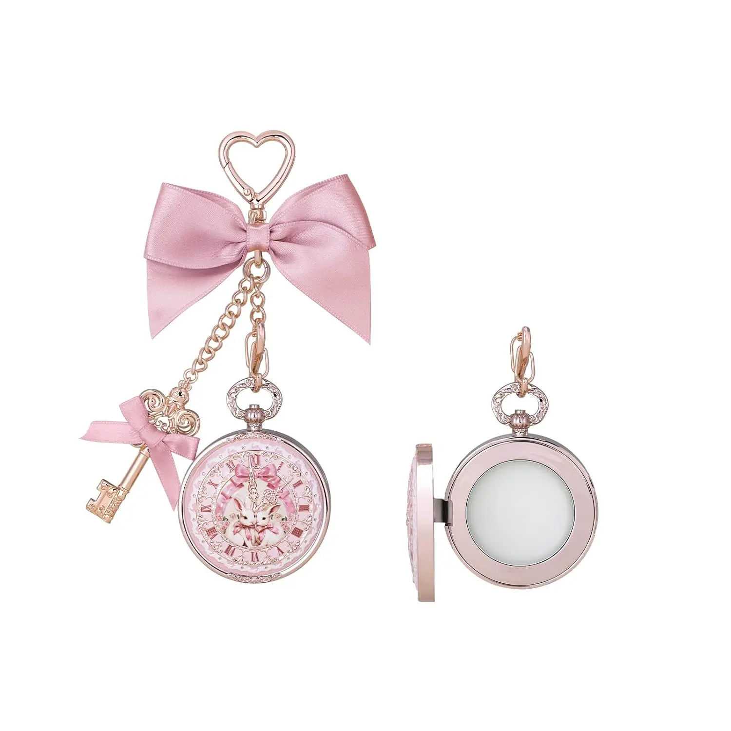 Flower Knows Bunny Garden Lip Balm Bag Charm,Hydrating & Softening Lip Care with Nourishing Oils & Long-Lasting Moisture,Non-Sticky Shine,Vegan Skincare,Lip Keychain Cap,Cute for Gift(02 Creamy White)
