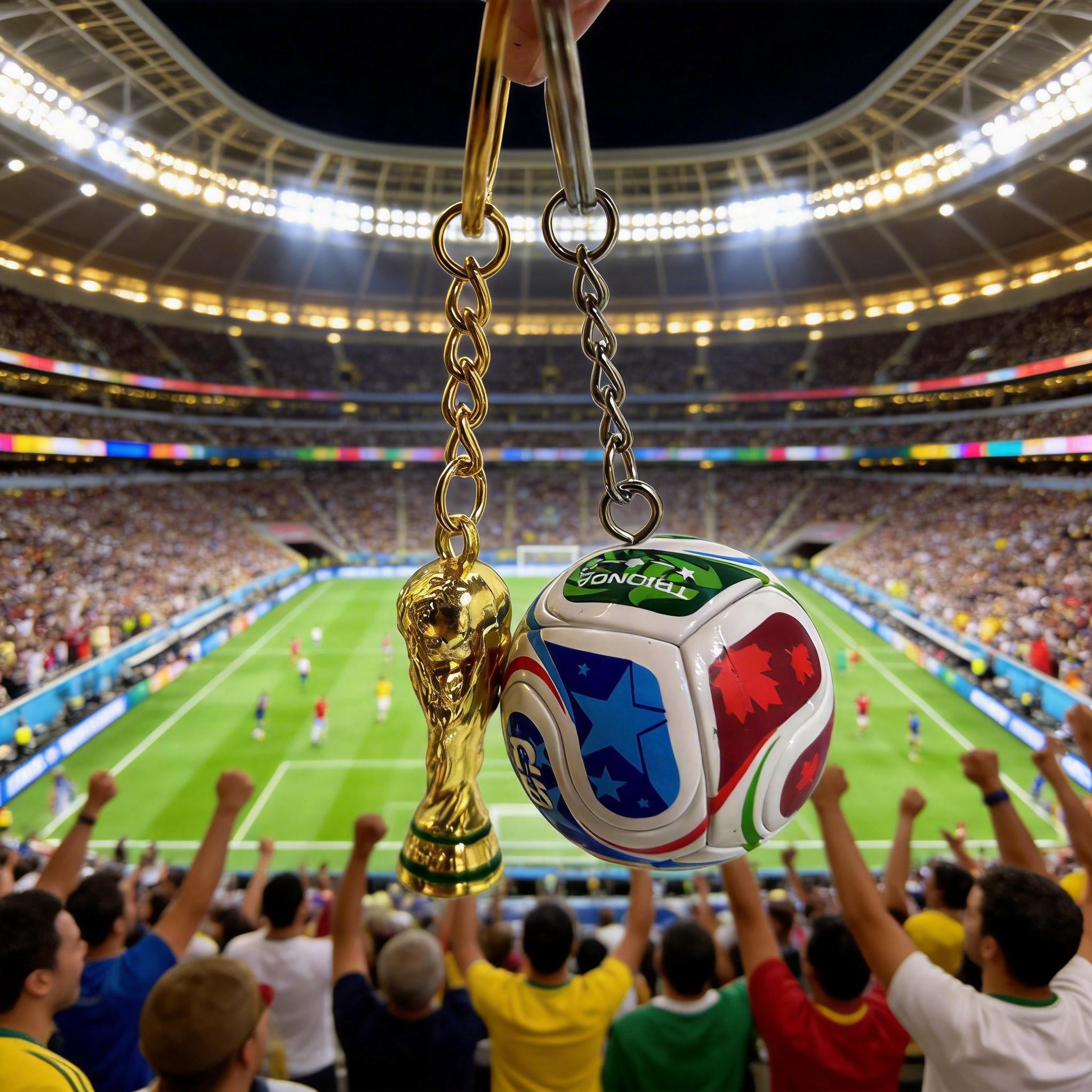 2026 USA-Canada-Mexico Soccer Trophy Keychain Set |   Premium Sports Fan Accessories