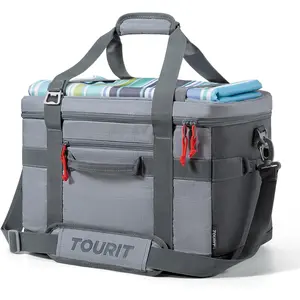 Soft Sided Cooler Bag Insulated 30/48/60 Cans, Large Collapsible & Leakproof Ice Chest for Picnic, Beach, Camping, Travel