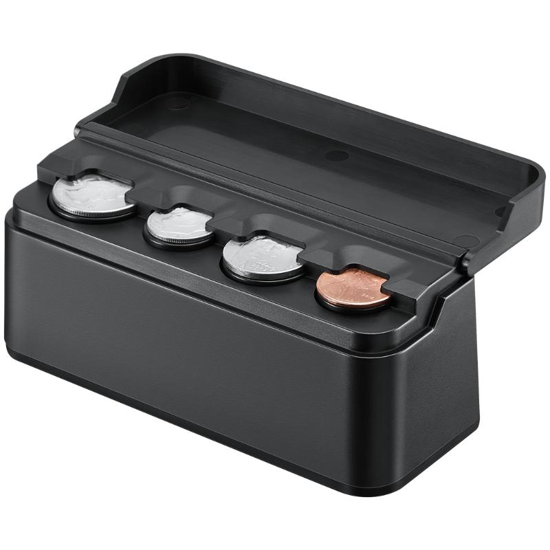 Compact Coin Holder for Car Change Organizer Precision Design Universal Fit Eco-Friendly Durable Materials 4.7x1.6x1.9in Concealed Storage Flip Lid