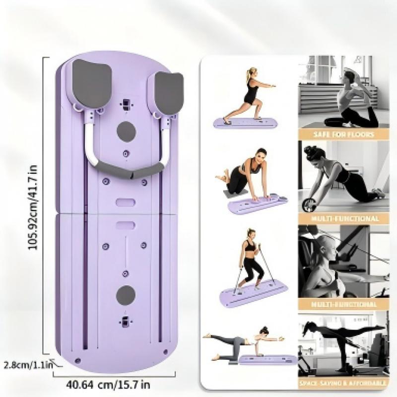 Heavy-Duty Foldable Exercise Platform, 300LB Load Capacity, Space-Saving Training Board for All Fitness Levels, Black/Pink/Purple