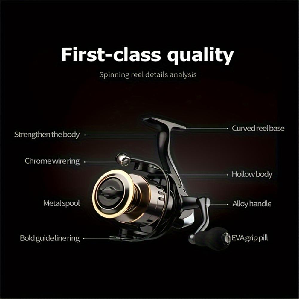 HUAPUDA 1pc HE6000-7000 Spinning Reel, Metal Cup And Metal Rocker Arm, 5.2:1 Gear Ratio, Smooth And Sensitive, Fishing Reel For Freshwater Saltwater Fathersdaygift