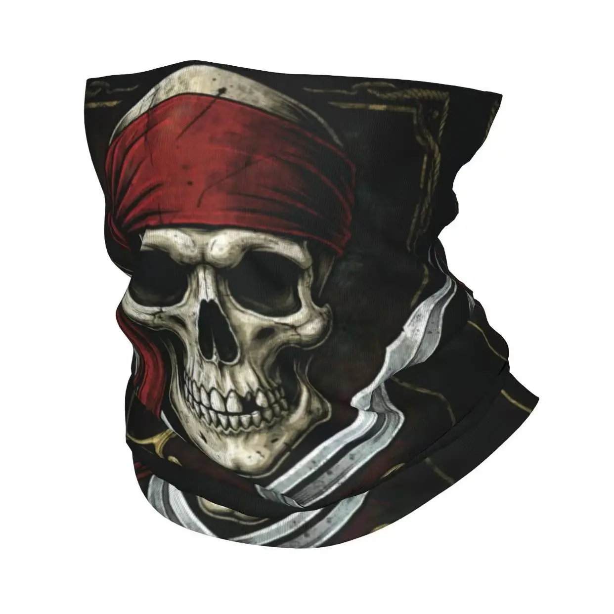 3D Pirate Skull Magic Bandana, Outdoor Cycling Windproof Mask, Multifunctional Neck Gaiter, Halloween Skull Scarf, Unisex Hip Hop Street Dance Mask