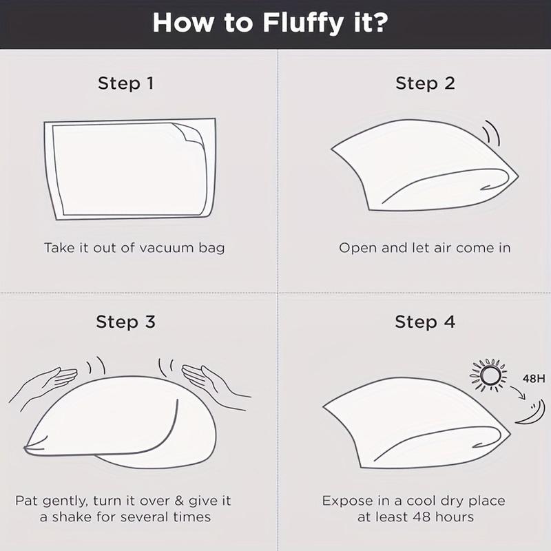 Solid Color Comfortable Fluffy Pillow, 1 Count Soft Neck Supportive Memory Foam Pillow, Sleeping Pillow for Home Bedroom, Bedding Supplies, Bedroom Accessories, Memory Foam Cushion