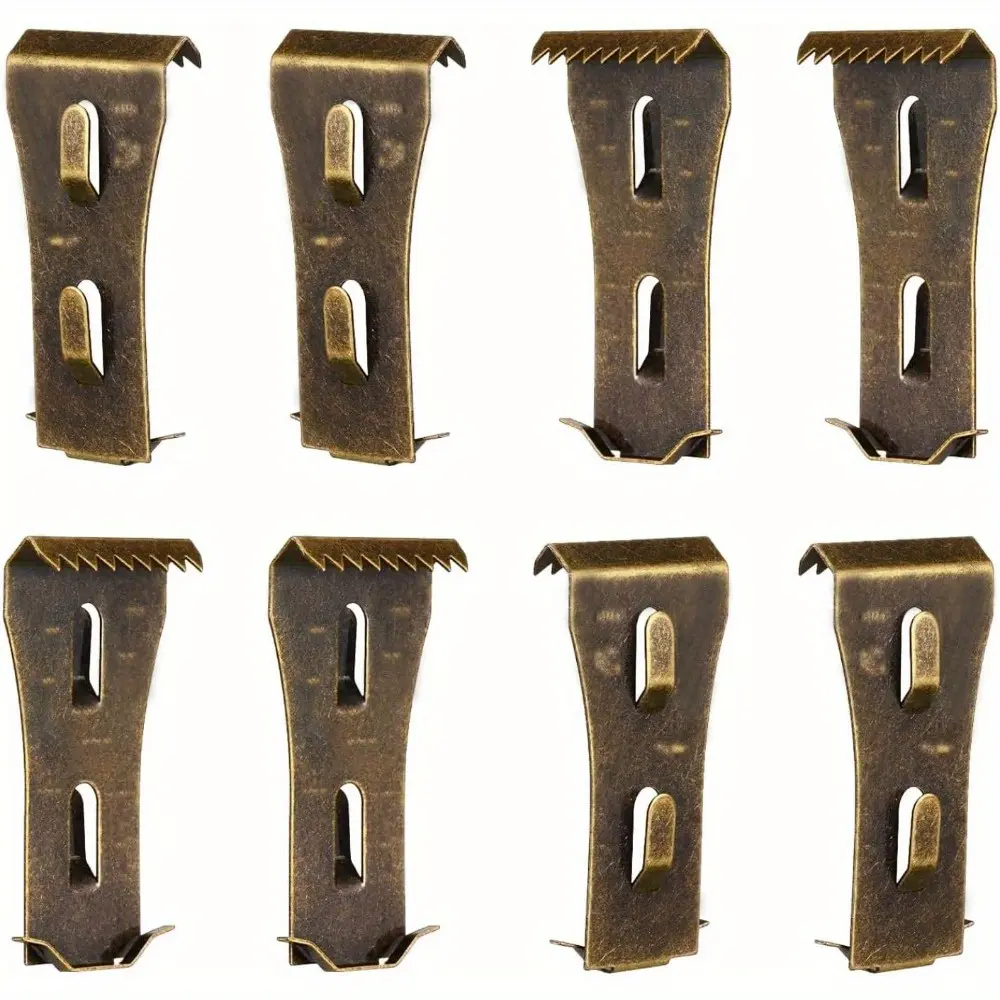 Brick Clips - 8 Pcs Heavy Metal Wall Hangers for 2-1/4 to 2-3/8 Inch Bricks, Ideal for Outdoors & Home Decor