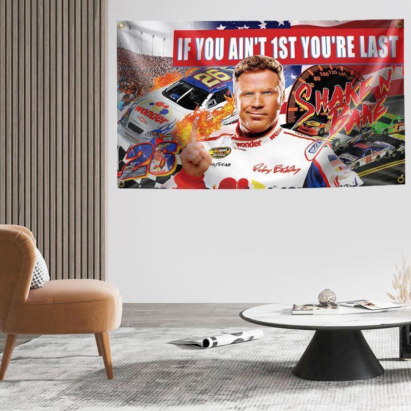 Tapestry  If You Ain't 1st First You're Last Flag for Talladega Nights Ricky Bobby 3x5ft Funny Banner Durable Poster Cool Tapestry Wall Decor with Brass Grommet for College Decoration Hanging