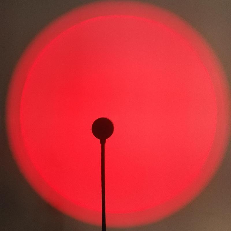 USB Powered 7 Colors LED Selfie Light, Portable USB Selfie Ambient Light, LED Sunset Projector Night Light, Selfie Background Light