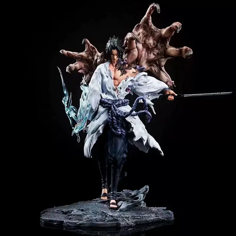 Iron Curtain Sasuke Naruto Handmade Statue Gk Model, Secondary Dimension Anime Figure, Fire Shadow Display Piece, Collectible Figurine