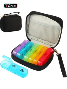 Weekly Pill Organizer 3X a Day, Travel Pill Box 7 Day for Purse, Daily Pill Organizer, Pill Dispenser Medicine Organizer for Vitamins, Fish Oils, Medications, Supplements, Valentine's Day, Christmas and Thanksgiving Day gifts