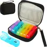 Weekly Pill Organizer 3X a Day, Travel Pill Box 7 Day Portable for Purse, Daily Pill Organizer, Medical Organizer, Pill Dispenser Medicine Organizer for Vitamins, Fish Oils, Medications, Supplements, Christmas gifts