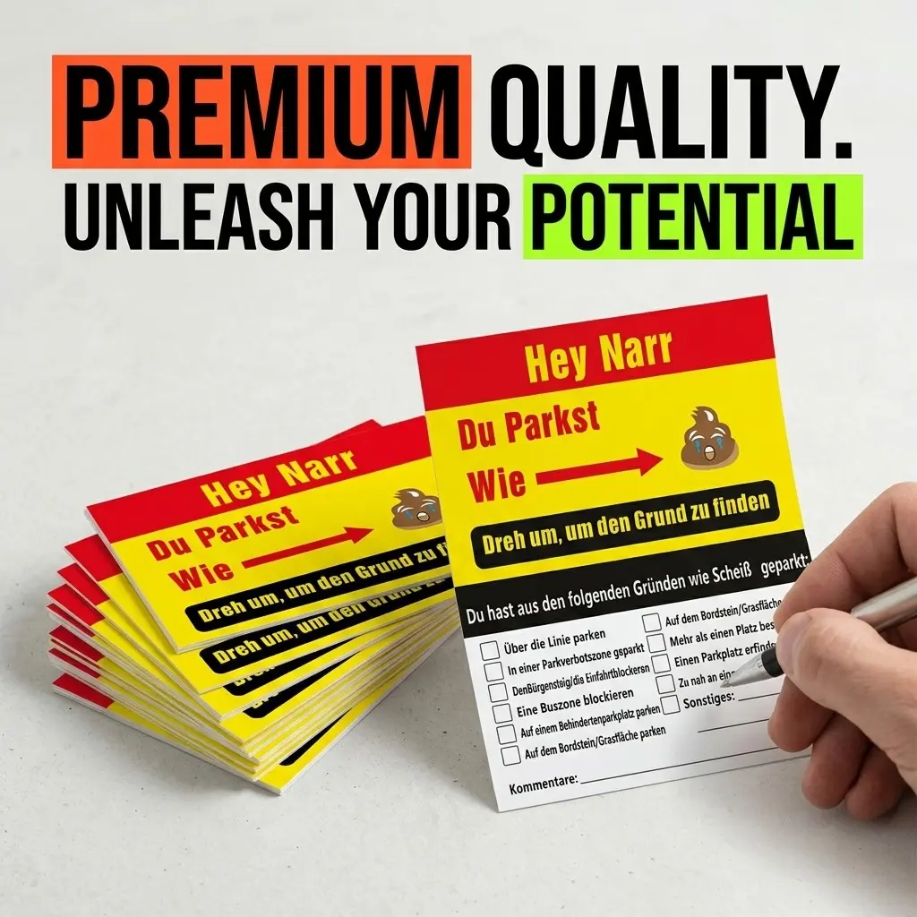 Parking Violation Reminder Business Card, Dual-Sided Design, Multiple Pre-Set Reason Checkboxes, Quick Complaint Expression, Clear Messaging