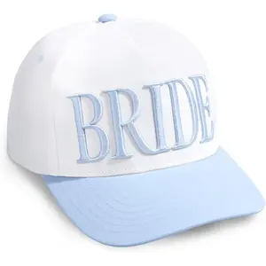 White + Blue Bride Trucker Hat| Bachelorette Accessory, Bridal Headwear, Bach Party Decorations, Bridesmaid Gift, Wedding Cap