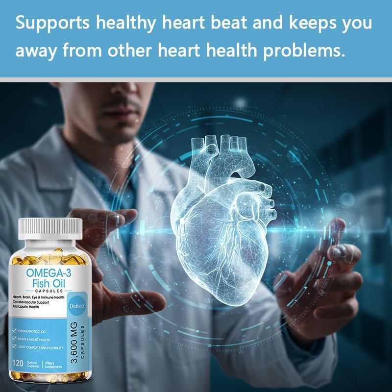 Daitea Omega 3 Fish Oil  with EPA & DHA,Supports heart and cardiovascular health,Supports brain health,120 Capsules