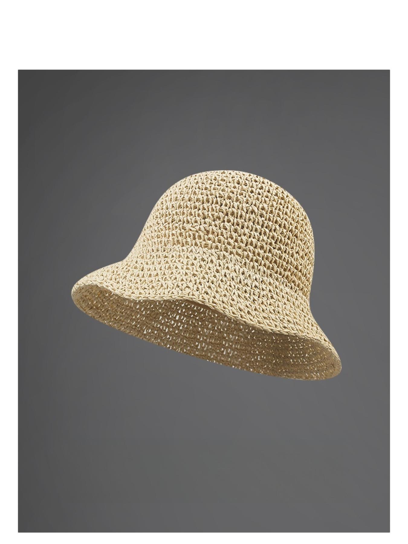 Women's Solid Color Straw Hat, Casual Outdoor Sun Protection Cap for Women & Girls, Fashion Accessories for Daily Wear, Breathable Head Cover