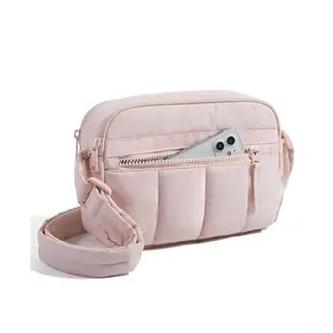 Women Mini Puffy Crossbody Bag, Portable Multi-Functional Travel Wallet Purse, Fashion Fluffy Shoulder Handbag with Detachable Strap for Daily Outdoor Trip soda tab house Fashionable Plaid Vintage Gold-Plated Lock Multi-Pocket