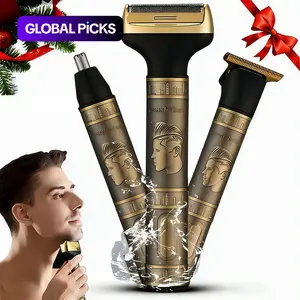 Electric Hair Shaver, 1 Set Electric Razor with Accessories, Nose Hair Trimmer, Multifunctional Electric Razor, Men's Grooming Hair Tool, Portable Shaver, Cordless Waterproof Shaver