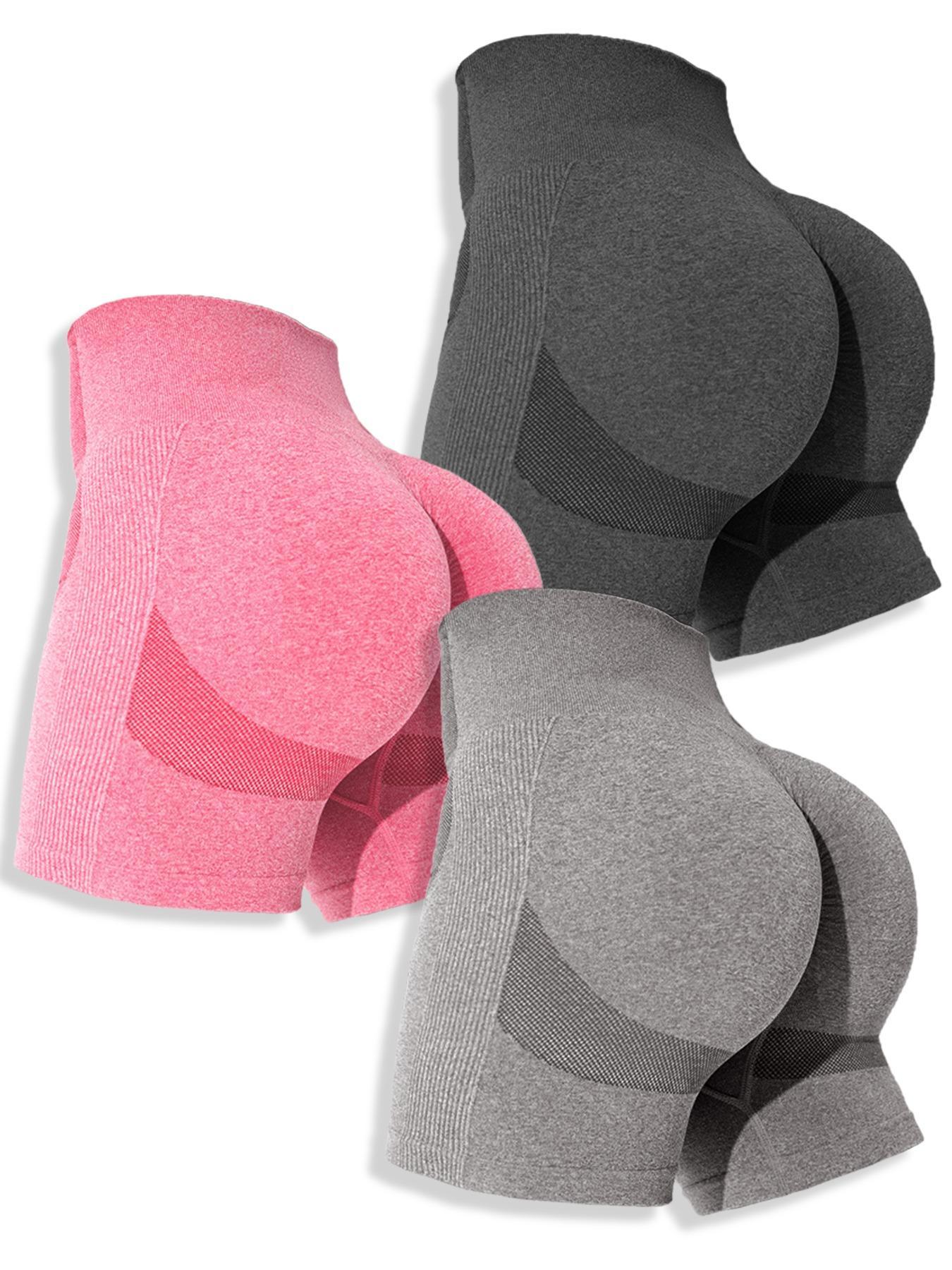 Women's Solid High Waist Sports Shorts, Tummy Control Biker Shorts, Yoga Short Leggings, Workout Shorts, Summer Gym Clothes, Summer Outfits 2024, Ladies Sportswear Bottoms, Gym Exercise Activewear, Running Yoga Shorts