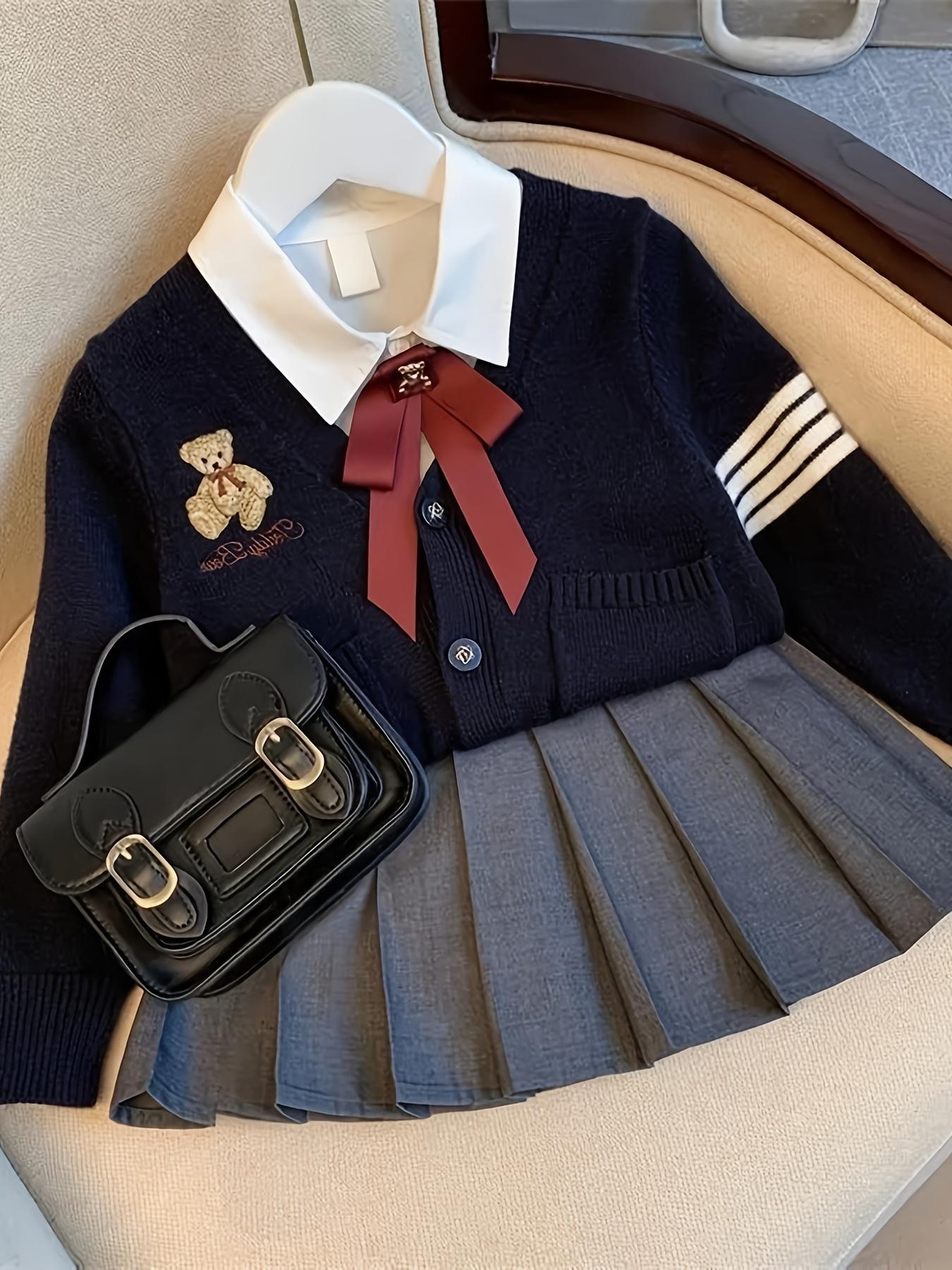 NewA Spring And Autumn Style JK Uniform Set for Girls, Featuring a Dress Suitable for Young Children, Perfect for Outings, Without a Bag