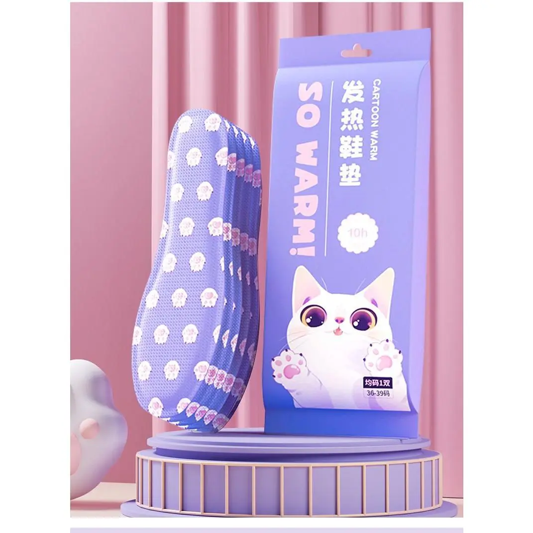 Self Heating Foot Insoles Disposable No Charge Walkable Foot Warmers for Women Winter Cold Feet Care