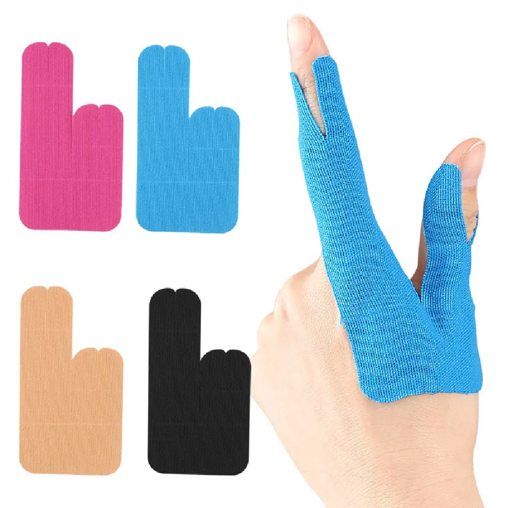 10PCS Precut Finger Kinesiology Athletic Tape, Breathable Stretch Thumb Compression Bandage, Heavy-Duty Friction Protection for Billiards & Workout