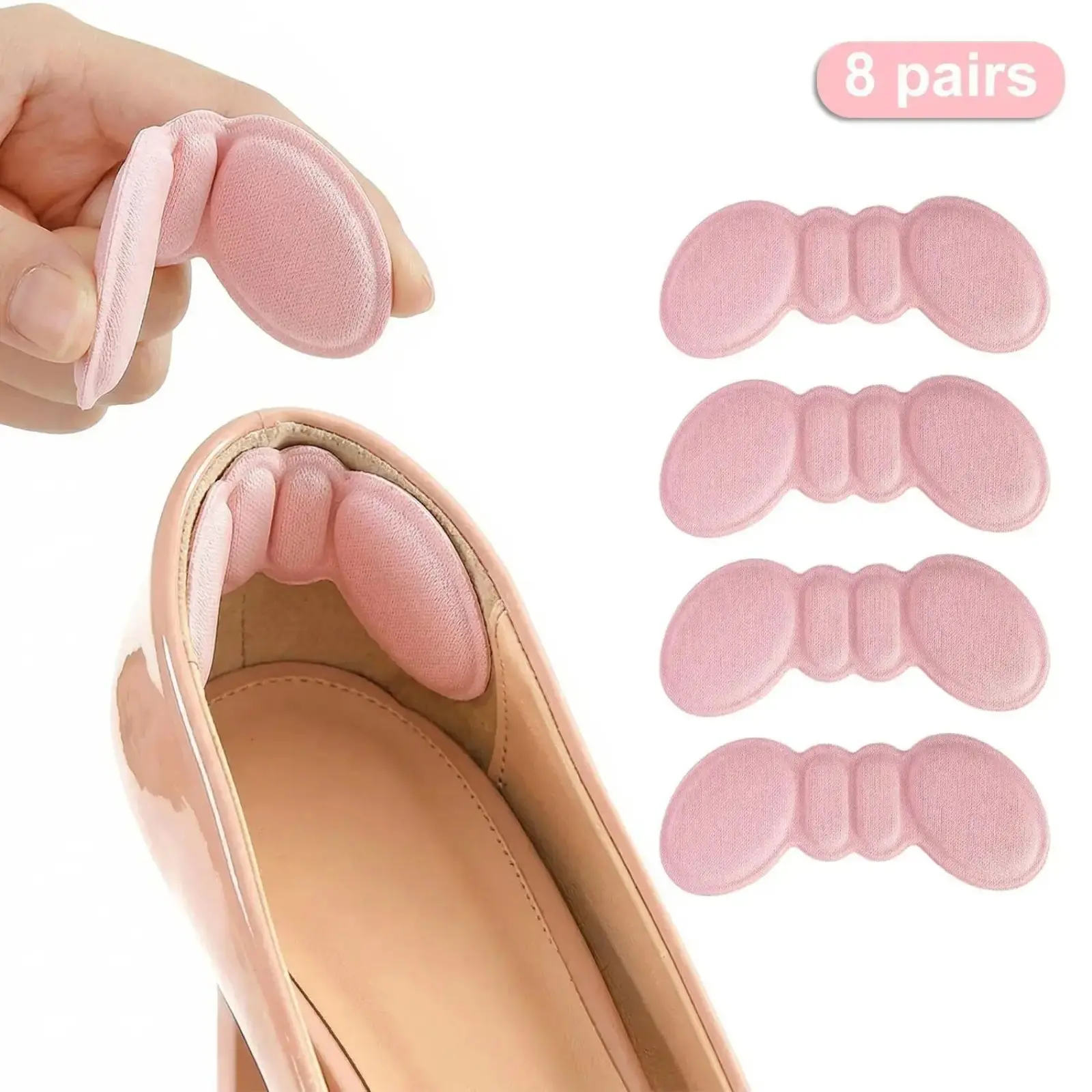 16PCS Foam Heel Pads for Shoes Too Big, Anti Slip Heel Grips Cushions, Back of Heel Protectors for Blister Prevention, Shoe Filler Inserts for Loose Fit, Comfort Cushion Liner for Sneakers Heels Boots Men Women summerwins