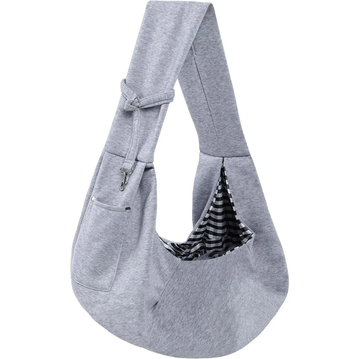 Dog and Cats Carrier Sling, Puppy Small Pet Carrier with Storage Pocket | Reversible Dog Sling Carrier, Safety buckle, Storage Pocket, Machine Washable for Travel, Outdoor Activities, Hand-Free, Gray