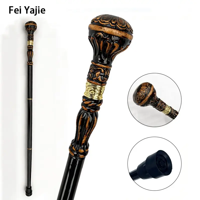 Round Wooden Stick, Fashion Role Play Halloween Costume Prop, Photo Prop, Party Decor Accessory, Decoration, 95cm Hiking Walking Cane