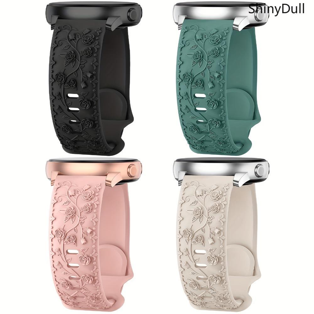 4-Pack Floral Engraved Watch Bands Apple Watch Bands – Sport Strap 38–49mm (Series 1–11, SE, Ultra / Ultra 2)Comfortable & Stylish for Women