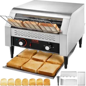 Fathersdaygift VEVOR Commercial Conveyor Toaster, 450 Slices/Hour Conveyor Belt Toaster, Heavy Duty Stainless Steel Commercial Toaster Oven, Electric Restaurant Commercial Toaster for Toast Bun, Bagel, Breaddealsforyoudays