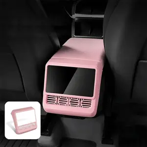 Pink - Soft Skin-friendly Material Rear Screen Vent Protector Frame for Tesla Custom-fit Easy Snap-on Install Shields Vents From Dust Debris & Spills Model Y Juniper & Model 3 Highland Keeps Rear Screen Airflow Clear & Interior Clean