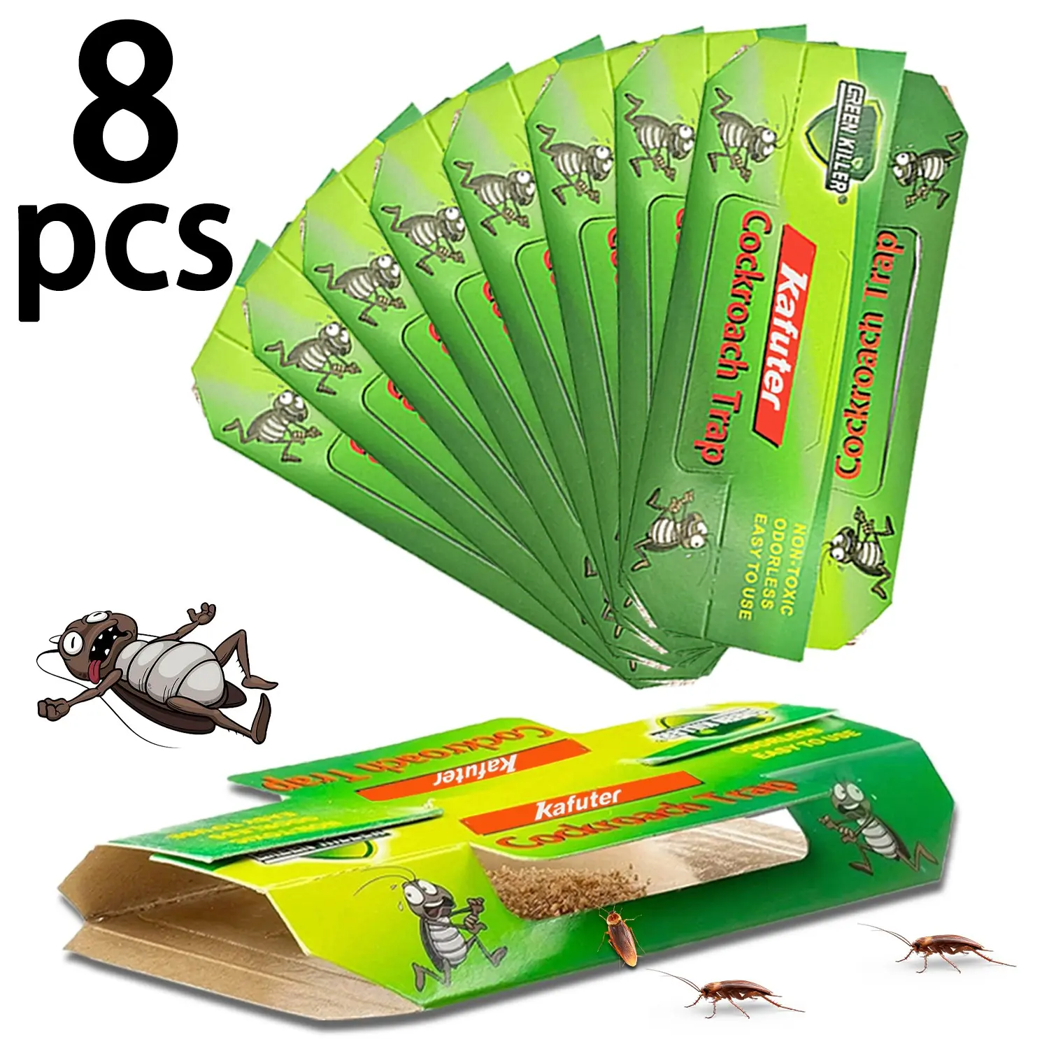Cockroach Trap, Non-Toxic Sticky Board, Indoor Pest Control, Multiple Entry Points, No Bait or Power, Ideal for Apartments and Dorms