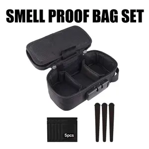 Lockable Travel Storage Bag, Large Capacity Odor-Resistant Travel Home Organizer, 3 Tubes, 5 Pouches, Secure Zipper, Divider, Ideal for Travel, Travel Organizers