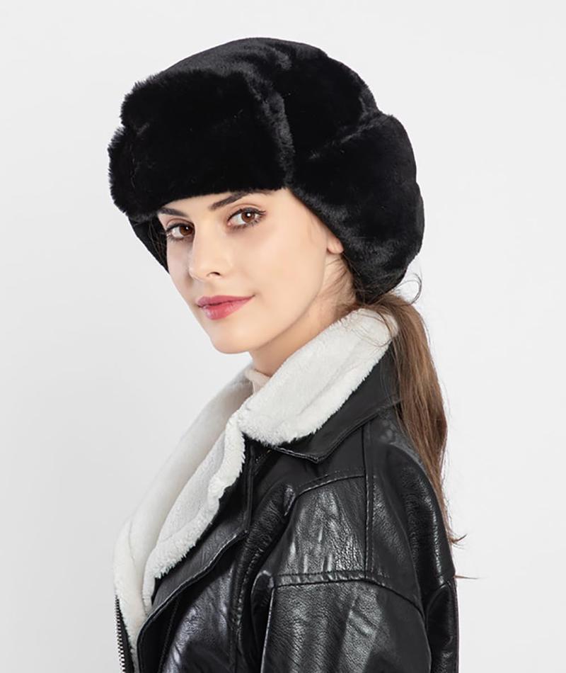 Women's Trapper Hat Faux  Winter Hats Fuzzy Russian Hat with Buckle Trooper Warm Ski Cycling Ear Flap Hat 2025