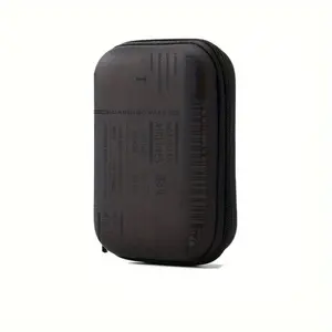 Fashionable printed portable storage bag | Black striped coding pattern - Durable hard shell electronic accessory storage box - Suitable for headphones, hard drives, and cables - Portable travel protection bag