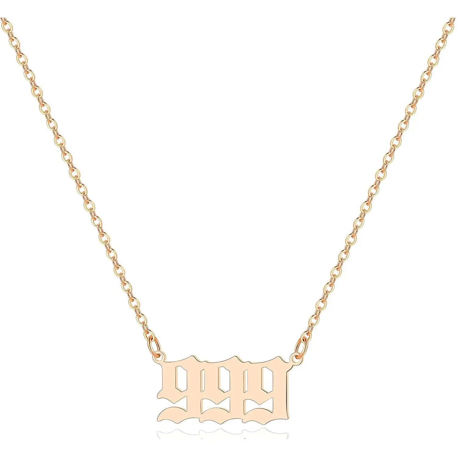 Angel Number Necklace For Women, 18K Gold Plated 000 111 222 333 444 555 666 777 888 999 Necklace Numerology Jewelry