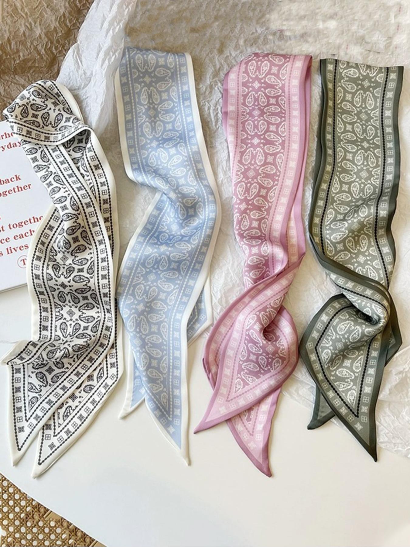 Women's Boho Style All Over Printed Long Scarf (4counts), Vintage Trendy Soft Comfortable Shawl Wrap, Fashionable Scarf for All Season