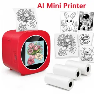 Portable Inkless Thermal Label Printer, 6 Art Modes, 2.4 Inch HD Screen, High-Quality Print, Ideal for Notes, Photos, DIY Projects