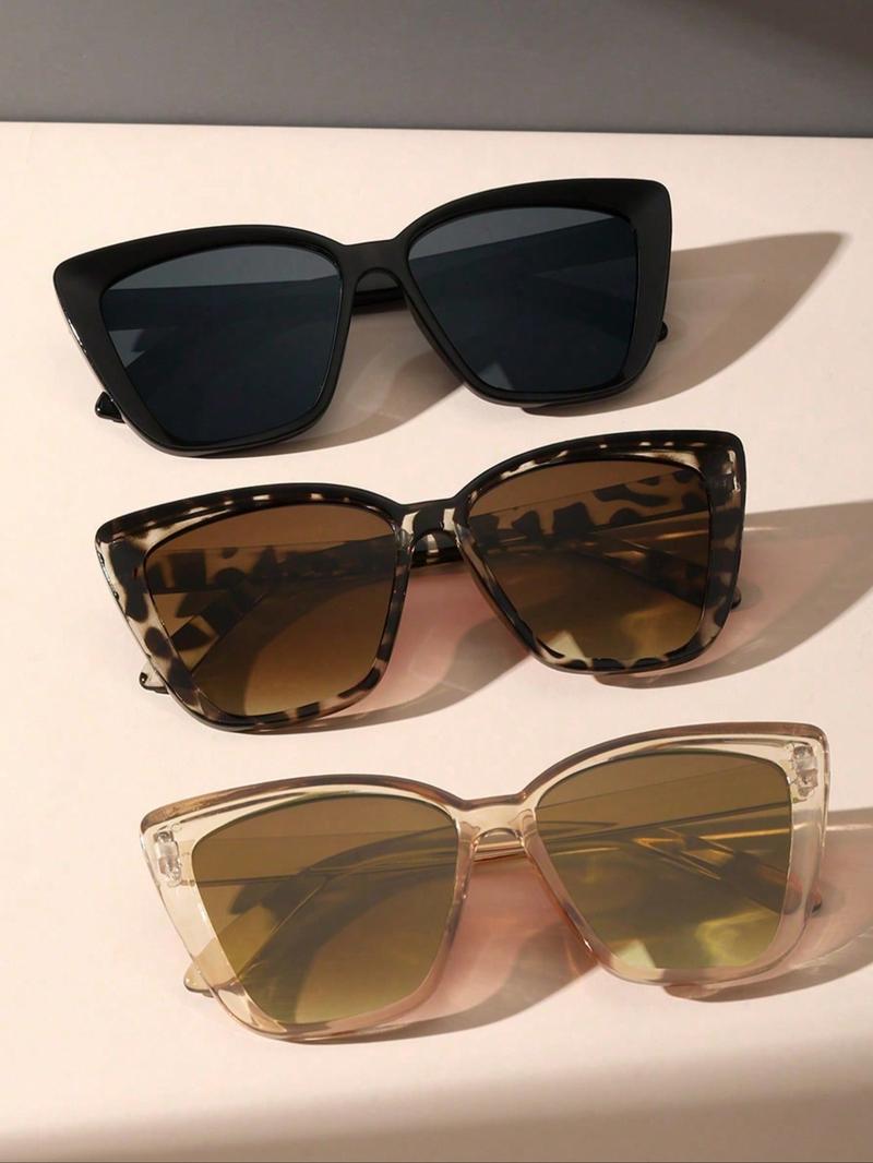 Women's Fashionable Leopard Pattern Sunglasses, Tortoiseshell Sunglasses, Trendy Casual Sunglasses for Everyday Use, Fashion Accessories for Outdoor Activities