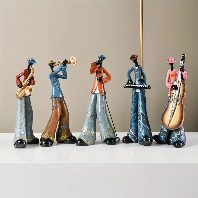 Creative retro band art figurines, Resin Ornament, for music and characters. Suitable for living room, bookshelf, TV cabinet, and wine cabinet as decorative items.