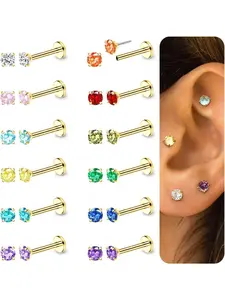 Hypoallergenic Stainless Steel Stud Earrings, Ear Studs, Unisex Design for All Seasons, Ideal for Cartilage & Earlobe Piercings