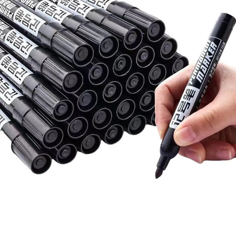 10pcs Thick Tip Oil-Based Marker, Waterproof and Oil-Resistant, No Bleed Through, Large Head Pen for Construction Sites