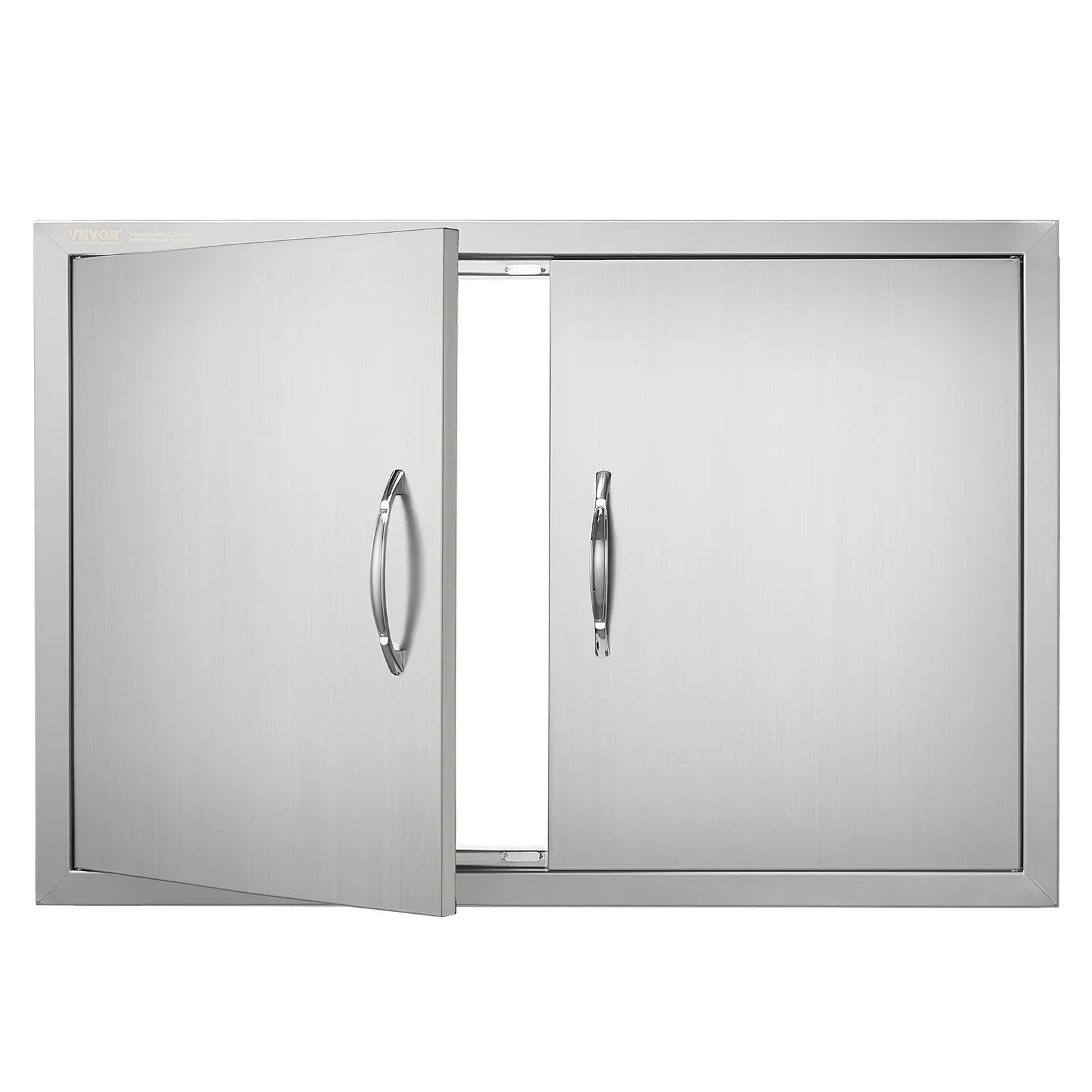 【DealsForYouDays】VEVOR BBQ Access Door, 33Wx 22H Inch Double Outdoor Kitchen Door, Stainless Steel Flush Mount Door, Wall Vertical Door with Handles, for BBQ Island, Grilling Station, Outside Cabinet