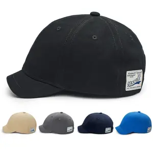 Unisex Vintage Woven Patch Cotton Dad Hat - Short Brim, Low Profile, Adjustable Nylon Strap, Luggage & Bag Accessory, Ideal for Casual Daily & Outdoor Use