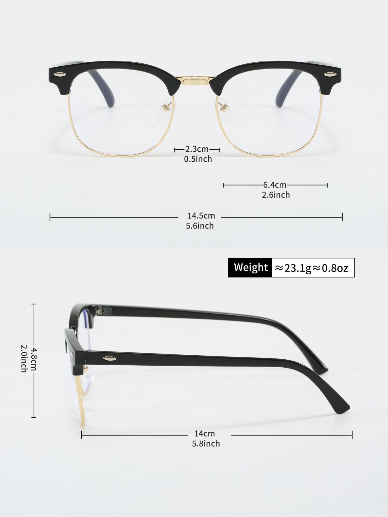 Simple Full Frame Square Anti-blue Light Eyeglasses, Basic Fashion Eyeglasses for Women & Men Work Use, Daily Clothing Decor, Stylish Square Frames