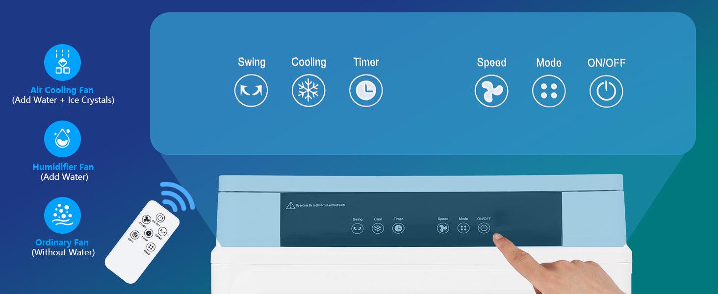 【GARVEE】Evaporative Air Cooler, GARVEE 3000CFM Swamp Cooler With Remote Control and 12H Timer, 4 Ice Packs, 3 Modes & Wind Speeds for Outdoor Indoor Use, 10.3 Gallon