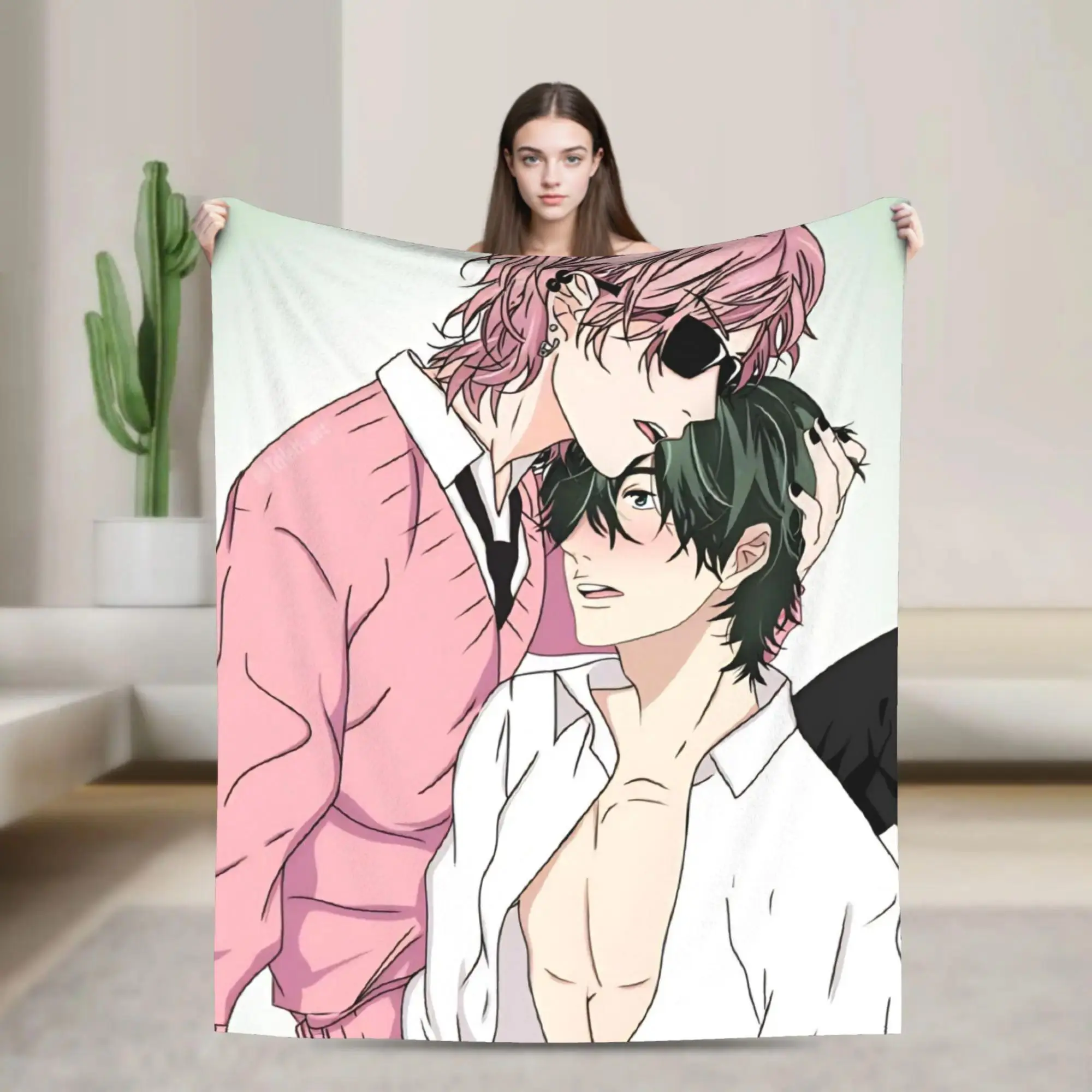Yarichin B Club Anime Flannel Blanket Soft Warm Throw Blanket for Couch Bed Travel Gift