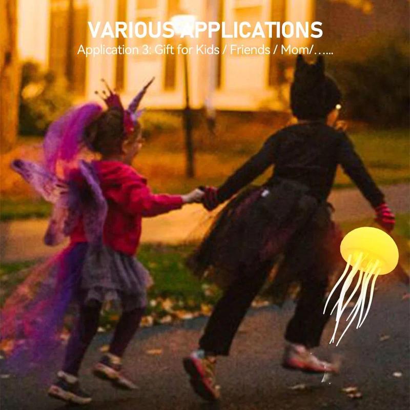 Jellyfish Design LED Lights for Bedroom, Voice-controlled Novelty Desk LED Light, USB Rechargeable RGB Color Changing Desktop Lamp, Cozy Lighting for Home Bedroom Living Room Decor, LED Lights, Modern Nighstand Lamps