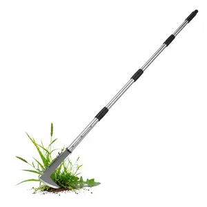 Long handle weeding tool, stainless steel gap weeding tool, adjustable labor-saving L-shaped manual weeder, no need to squat, suitable for sidewalks, gardens, courtyard lawns
