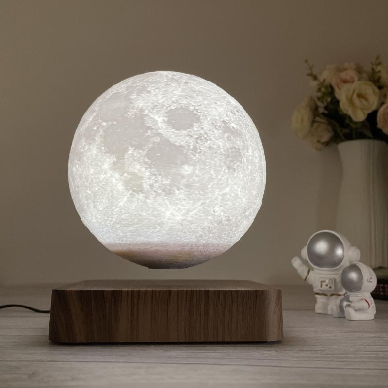 Lunar Miracle - Magnetic Levitating Moon Lamp with 3D Printed Craters - Mesmerizing Night Light for Bedroom, Office & Home Decor - 3 Color Modes, Creates a Futuristic Ambiance